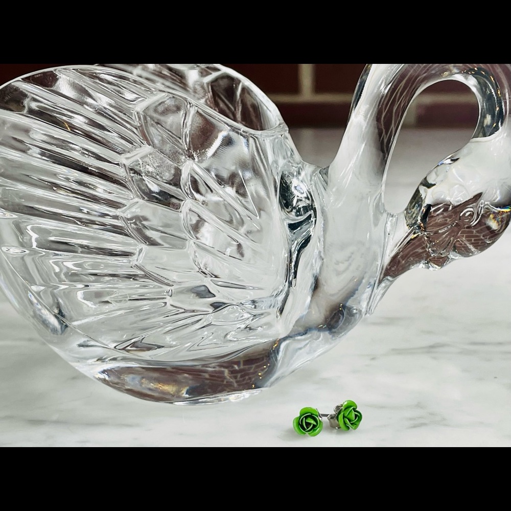 Vintage Green Rose Stud Earrings